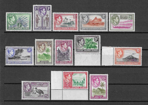 BRITISH SOLOMON ISLANDS 1939/51 SG 60/72 MNH Cat £110