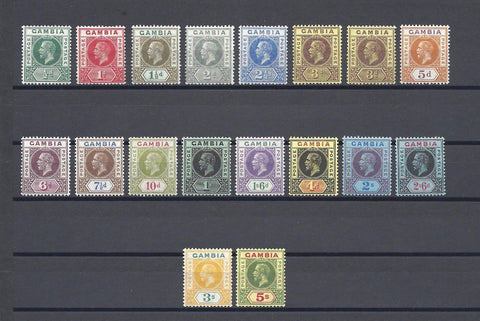 GAMBIA 1912/22 SG 86/102 + Shades MINT Cat £200