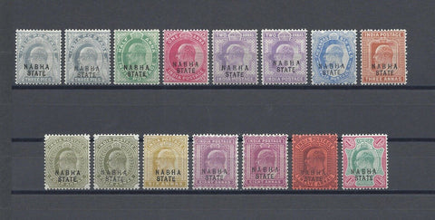 INDIA/NABHA 1903/09 SG 37/46 MINT Cat £142