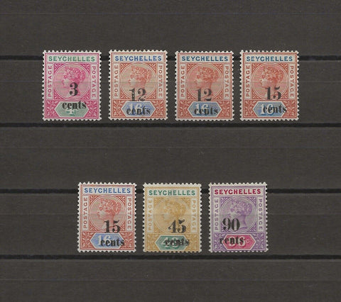 SEYCHELLES 1893 SG15/21 MINT Cat £160