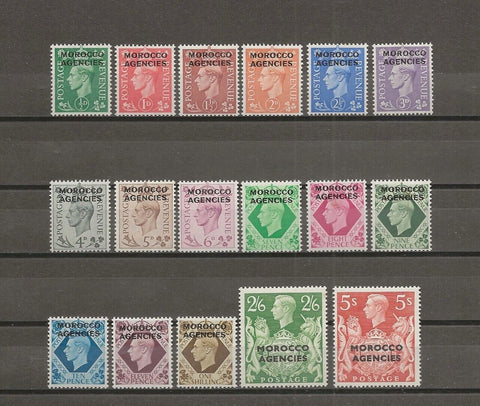 MOROCCO AGENCIES/BRITISH CURRENCY 1949 SG 77/93  MINT CAT £85