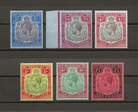 BERMUDA 1918/22 SG 51b/55 MNH Cat £600