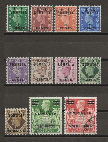 BOIC/SOMALIA 1950 SG S21/31 USED Cat £150