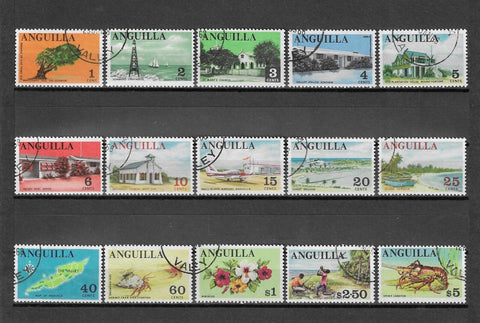 ANGUILLA 1967/68 SG 17/31 USED Cat £25