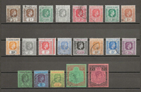 LEEWARD ISLANDS 1938/51 SG 95/114c USED Cat £140