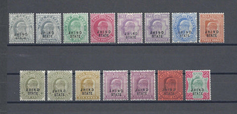 INDIAN CONVENTION STATES/JIND 1903/09 SG 41/55 + Shades MINT Cat £140