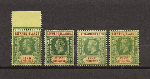 LEEWARD ISLANDS 1912/22 SG 57a/b/c MINT Cat £290