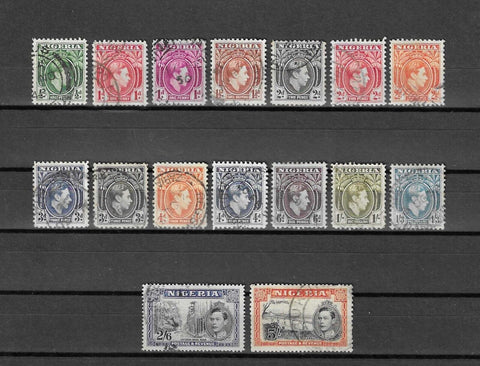 NIGERIA 1938/51 SG 49/59a USED Cat £30