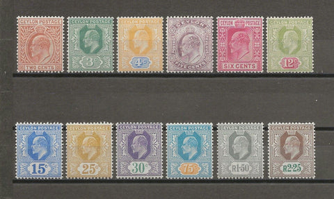 CEYLON 1903/05 SG 265/76 MINT Cat £200