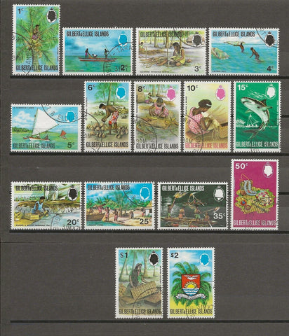 GILBERT & ELLICE ISLANDS 1971 SG 173/87 USED Cat £15