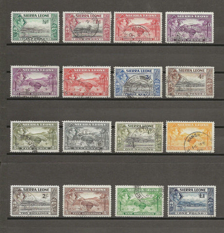 SIERRA LEONE 1938/44 SG 188/200 USED Cat £80