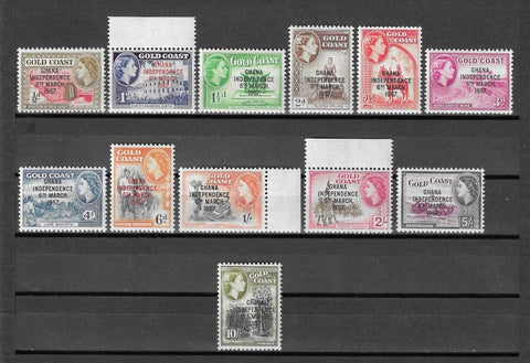 GHANA 1957/58 SG 170/81 MNH Cat £12.50