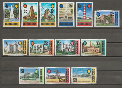 BARBADOS 1972/74 SG 455/67 MNH Cat £35