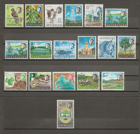 SEYCHELLES 1962/68 SG 196/212 USED Cat £45