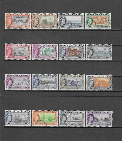 BAHAMAS 1954/63 SG 201/16 USED Cat £19