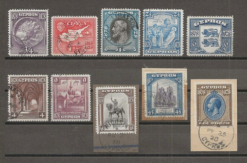 CYPRUS 1928 SG 123/32 USED Cat £450