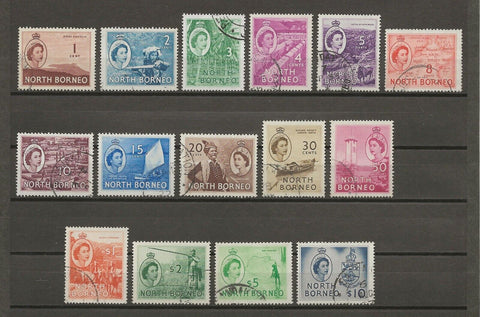 NORTH BORNEO 1954/59 SG 372/86 USED Cat £80