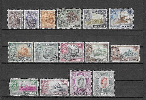 CYPRUS 1955/60 SG 173/87 USED Cat £75