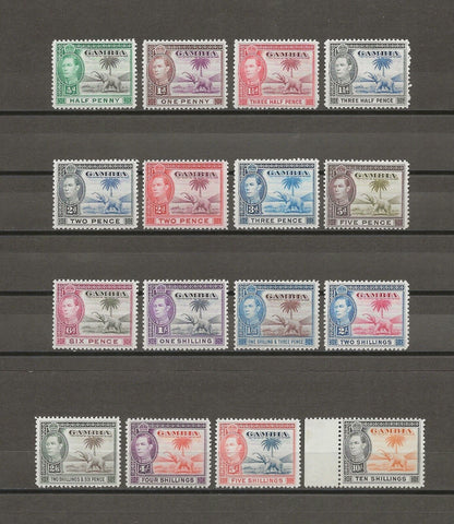 GAMBIA 1938/46 SG 150/61 MINT Cat £170