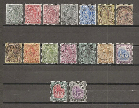 ST VINCENT 1913/17 SG 108/20 USED Cat £370