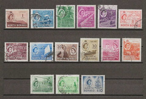 NORTH BORNEO 1954/59 SG 372/86 USED Cat £90