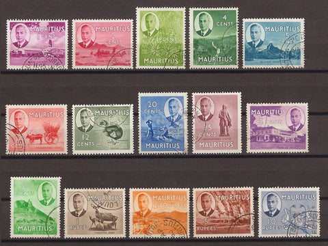 MAURITIUS 1950 SG 276/90 USED Cat £90