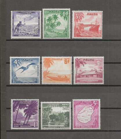 NAURU 1954/65 SG 48a/56 MNH Cat £15