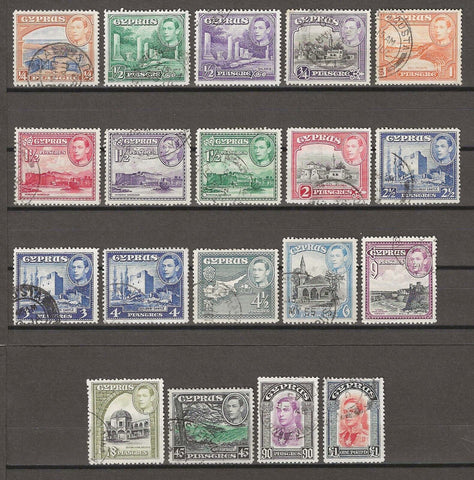 CYPRUS 1938/51 SG 151/63 USED Cat £55