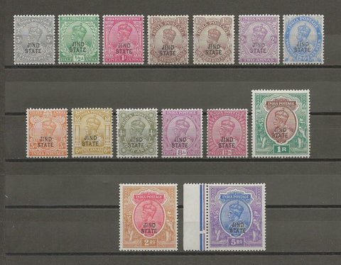 INDIAN CONVENTION STATES/JIND 1914/27 SG 64/78 MNH/MINT Cat £150