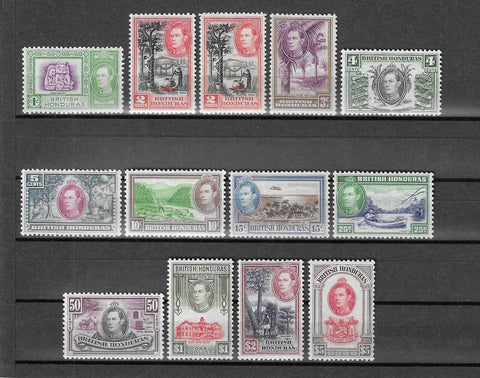 BRITISH HONDURAS 1938/47 SG 150/61 MNH Cat £229.50