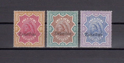 ZANZIBAR 1895/96 SG 19/21 MINT Cat £305