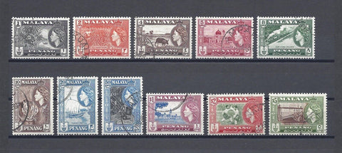 MALAYA/PENANG 1957 SG 44/54 USED Cat £38