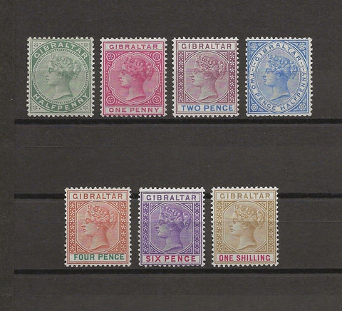 GIBRALTAR 1898 SG 39/45 MINT Cat £190