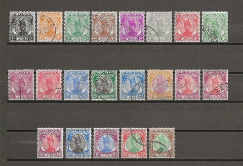 MALAYA/TRENGGANU 1949 SG 67/87 USED Cat £180