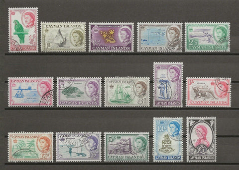 CAYMAN ISLANDS 1962/64 SG 165/79 USED Cat £75