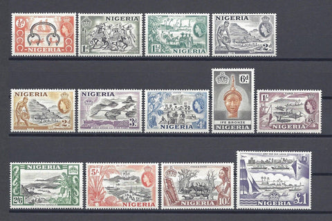 NIGERIA 1953/58 SG 69/80 MNH Cat £90