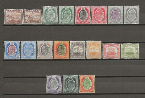 MALTA 1904/14 SG 45/63  MINT Cat £300