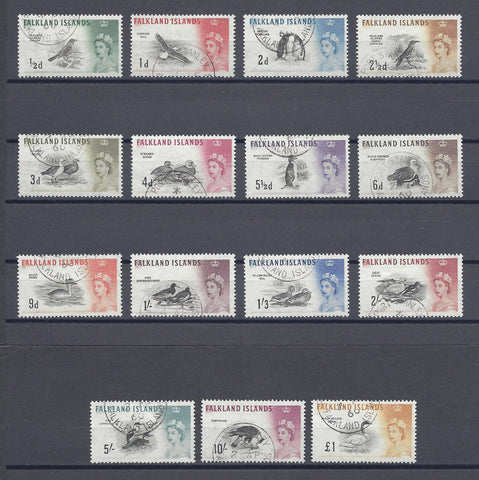 FALKLAND ISLANDS 1960/66 SG 193/207 USED Cat £80