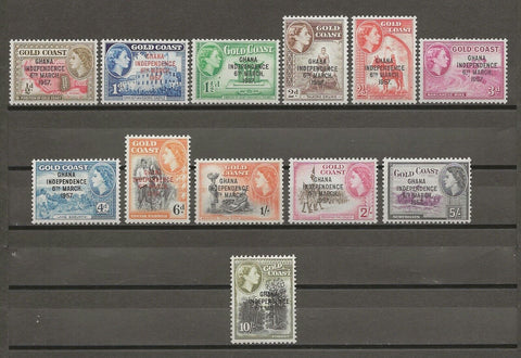 GHANA 1957/8 SG 170/81 MNH Cat £15