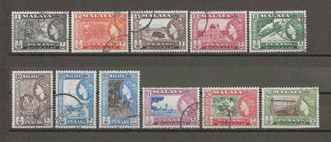 MALAYA/PENANG 1957 SG 44/54 USED Cat £38