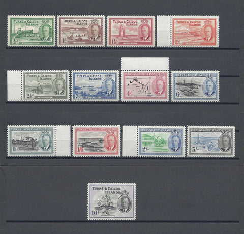 TURKS & CAICOS ISLANDS 1950 SG 221/33 MNH Cat £85