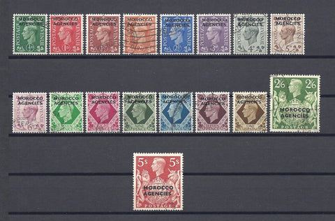 MOROCCO AGENCIES/BRITISH CURRENCY 1949 SG 77/93 USED Cat £250