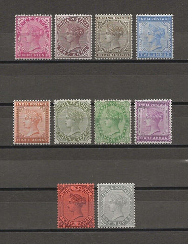 INDIA 1882/90 SG 86/101 MNH Cat £215