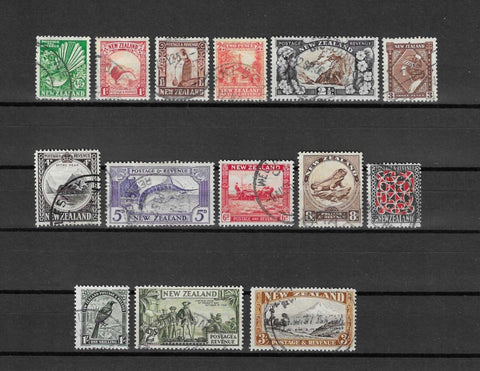 NEW ZEALAND 1935/36 SG 556/569 USED Cat £190