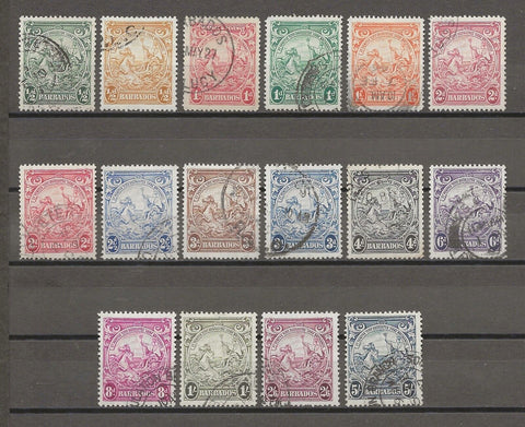 BARBADOS 1938/47 SG 248/56a USED Cat £23