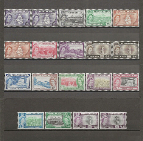 MONTSERRAT 1953/62 SG 136a/49 MNH Cat £107.50