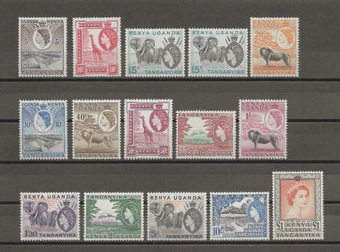 KENYA, UGANDA & TANGANYIKA 1954/59 SG 167/80, 169a MNH Cat £140