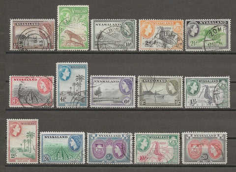 NYASALAND 1953/54SG 173/87 USED Cat £100