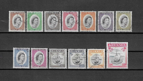 GRENADA 1953/59 SG 192/204 USED Cat £30