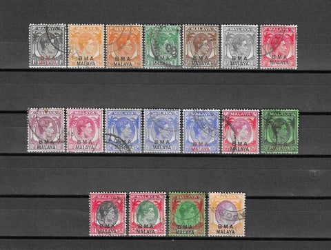 MALAYA/BMA 1945/48 SG 1/18 USED CAT £170